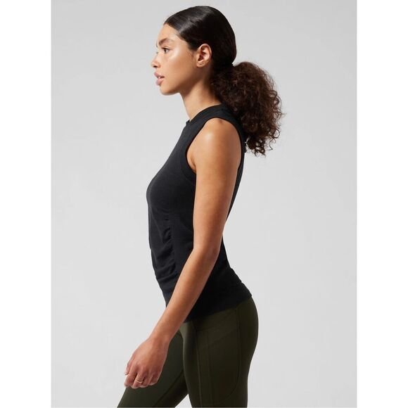 ✨ATHLETA FORESTHILL ASCENT SEAMLESS BLACK SZ LARGE TANK✨ - Picture 2 of 7